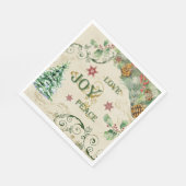 kerstboomliefde Joy Peace Holly Typografie Servet (Hoek)