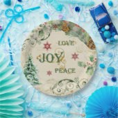 kerstboomliefhebbers Vrede Holly Typografie Art Papieren Bordje (Feest)