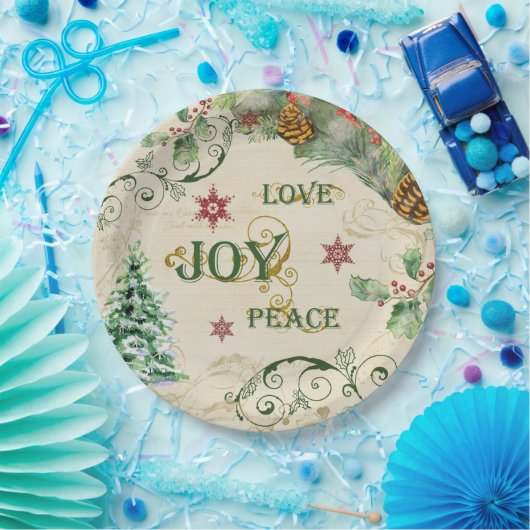 kerstboomliefhebbers Vrede Holly Typografie Art Papieren Bordje (Feest)