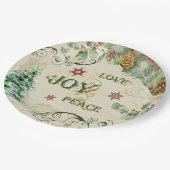 kerstboomliefhebbers Vrede Holly Typografie Art Papieren Bordje (Gekanteld)