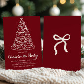 Kerstboomlinten Cranberry Kerstfeest Kaart