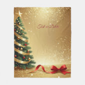 Kerstboomlinten fleece deken (Voorkant)