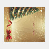 Kerstboomlinten fleece deken (Voorkant (Horizontaal))