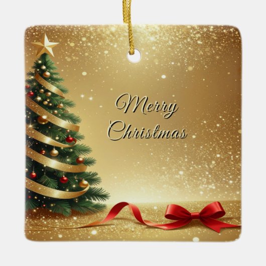 Kerstboomlinten Kerstversiering Keramisch Ornament (Voorkant)