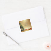 Kerstboomlinten Vakantiekikker Vierkante Sticker (Envelop)