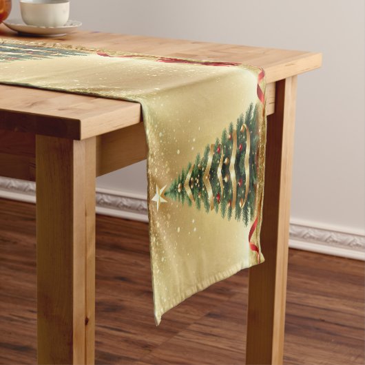 Kerstboomlinten Vakantietafel Runner Medium Tafelloper (Voorbeeld)