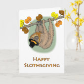 Kerstboomluiaard, Gelukkige Luiaarddag Kaart (Gele Bloem)