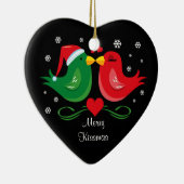 kerstboomluvevogels, gepersonaliseerd versieringsm keramisch ornament (Rechts)