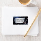 kerstboommarinevlek Blue Feestdagen Return Address Etiket (Insitu)