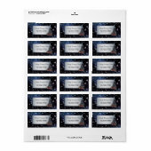 kerstboommarinevlek Blue Feestdagen Return Address Etiket (Full Sheet)