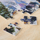 Kerstboommarkt in Rusland (Boris Kustodiev) Legpuzzel (Zijkant)