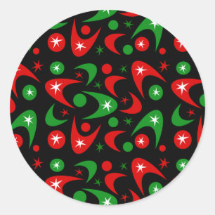 Kerstboommerangs Ronde Sticker