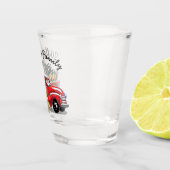  kerstboommonogram rode vrachtwagen shot glas (Rechts)
