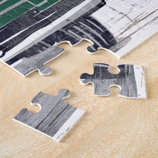  kerstboomnaam groene vrachtwagen Rustic Legpuzzel (Zijkant)