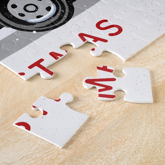 kerstboomnaam Rode Vrachtwagen Legpuzzel (Zijkant)