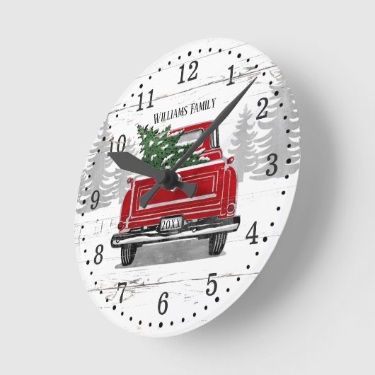  kerstboomnaam rode vrachtwagen ronde klok (Hoek)
