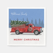 kerstboomnaam Rode Vrachtwagen Servet (Voorkant)