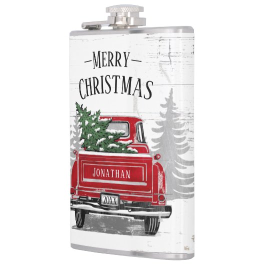  kerstboomnaam Rustisch hout Heupfles (Links)