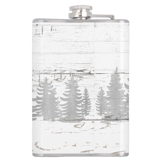  kerstboomnaam Rustisch hout Heupfles (Achterkant)