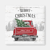 kerstboomnaam Rustisch hout Magneet (Voorkant)