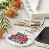  kerstboomnaam Rustisch hout Sleutelhanger (Voorkant Rechts)