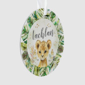 Kerstboomnaam voor lion Cub-Waterverf Ornament (voorkant)