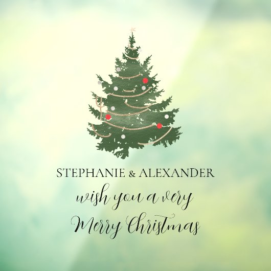 kerstboomnamen Merry Kerstry Raamsticker (Vel 3)