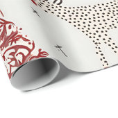 Kerstboomontwerp en rendier, inpakpapier (Rol Hoek)