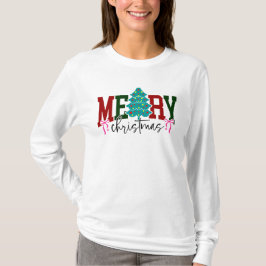 Kerstboomontwerp met linten Vakantie T-shirt