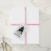  kerstboomontwerp met slee cadeaulabel (Met Touw)