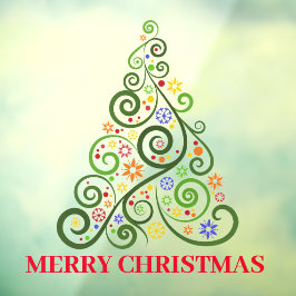 Kerstboomontwerp Raamsticker