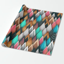 kerstboomontwerp vol kleuren, gelukkig nieuw cadeaupapier