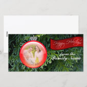 Kerstboomornament Aangepaste Fotosjabloon Feestdagenkaart (Voorkant / Achterkant)