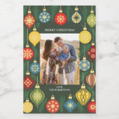 Kerstboomornament Foto Wijn Etiket (Enkel label)