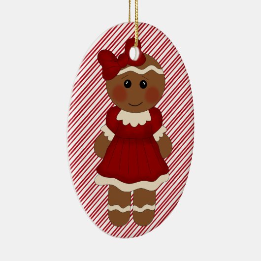 kerstboomornament Ginger Girl Keramisch Ornament (Rechts)
