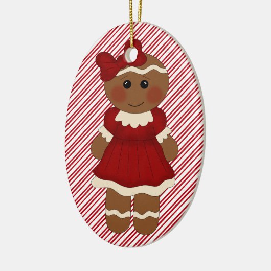 kerstboomornament Ginger Girl Keramisch Ornament (Links)