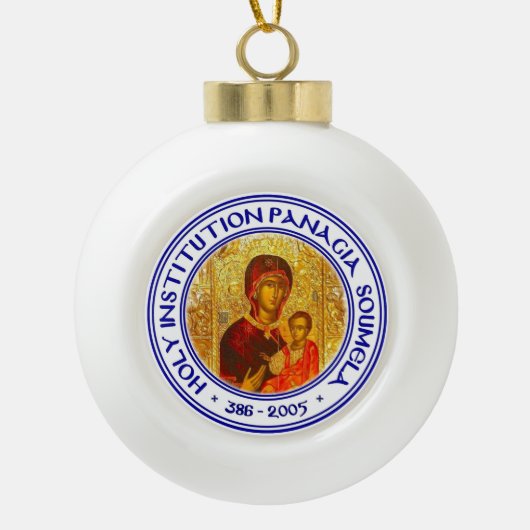 Kerstboomornament Keramische Bal Ornament (Voorkant)