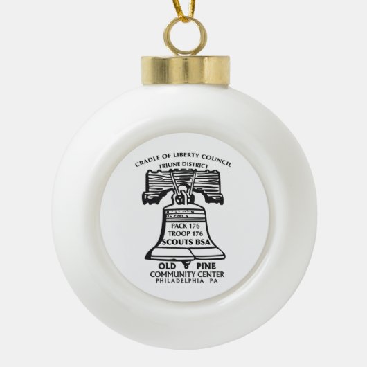 Kerstboomornament Keramische Bal Ornament (Voorkant)