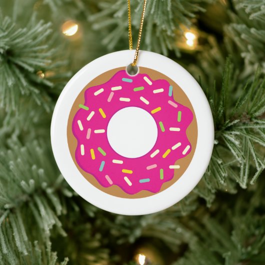 Kerstboomornament met besproeide donut keramisch ornament (Boom)
