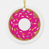 Kerstboomornament met besproeide donut keramisch ornament (Voorkant)