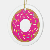 Kerstboomornament met besproeide donut keramisch ornament (Links)