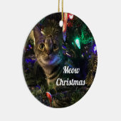 Kerstboomornament met een lapjeskat keramisch ornament (Rechts)