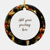 Kerstboomornament met een lapjeskat keramisch ornament (Achterkant)