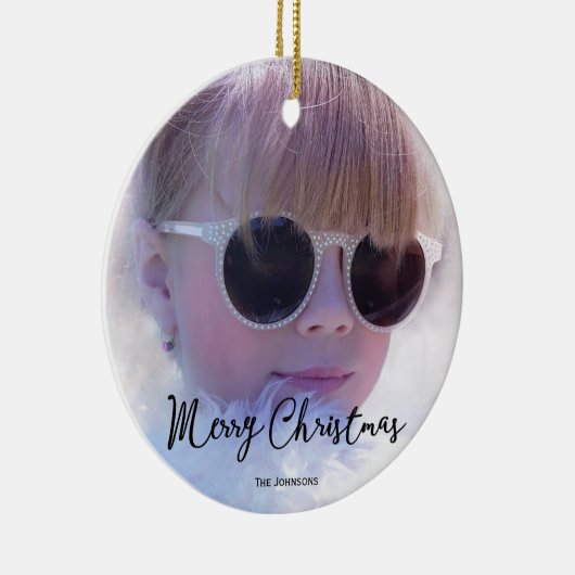 Kerstboomornament met foto keramisch ornament (Rechts)