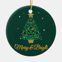 Kerstboomornament met nepdiamanten en 'Merry & Bri