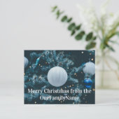 Kerstboomornament Witte Kerstmis Aanpasbare Postka Briefkaart (Staand voorkant)
