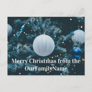 Kerstboomornament Witte Kerstmis Aanpasbare Postka Briefkaart
