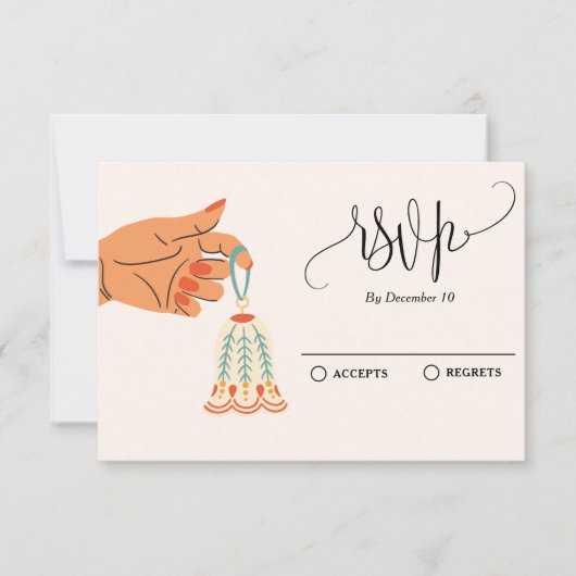 Kerstboomornamenten decoratie  RSVP kaartje (Voorkant)