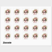 Kerstboomornamenten dennenappels vierkante sticker (Vel)