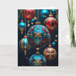 Kerstboomornamenten kerstkaart feestdagen kaart